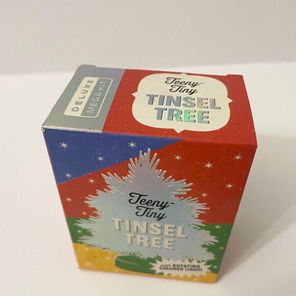 Teeny Tiny Tinsel Tree Tiny Aluminum Christmas Tree And Color Wheel - Picture 2 of 14